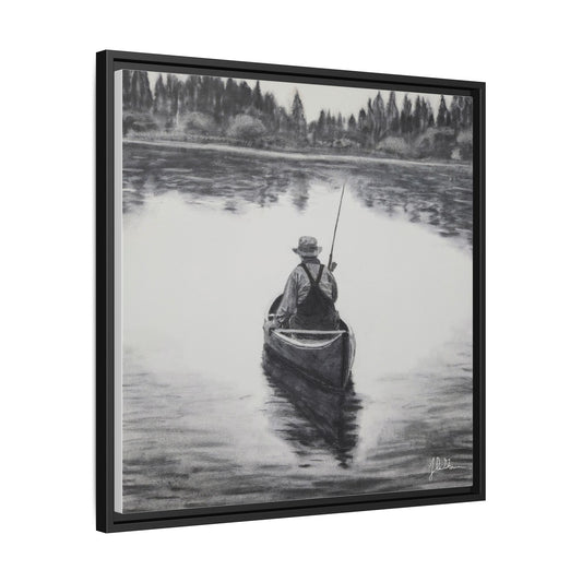 "Canoe Drift" Framed Canvas