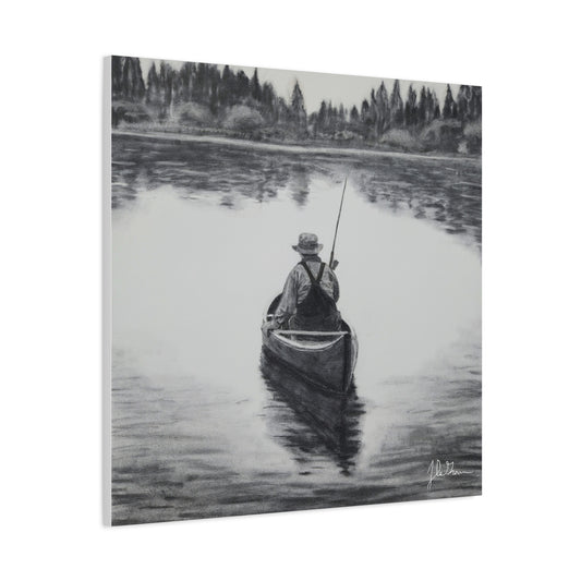 "Canoe Drift" Stretched Canvas Print