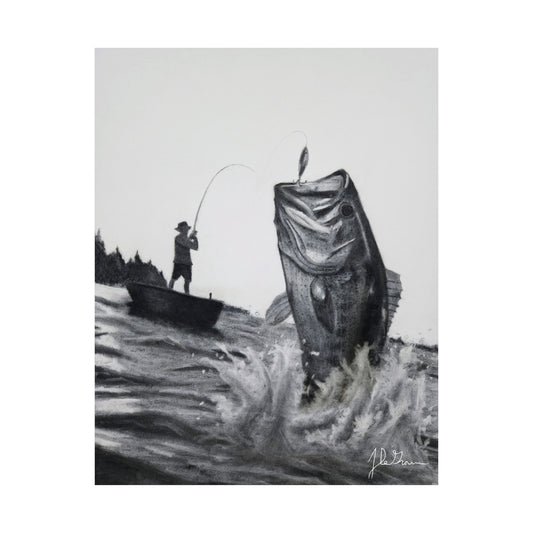 "Snagged Bass" Paper Print