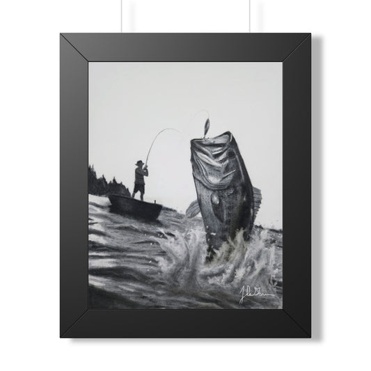 "Snagged Bass" Framed Paper Print